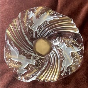 Reindeer glass candy dish